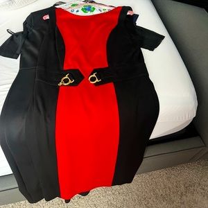 Red black and gold dress!
